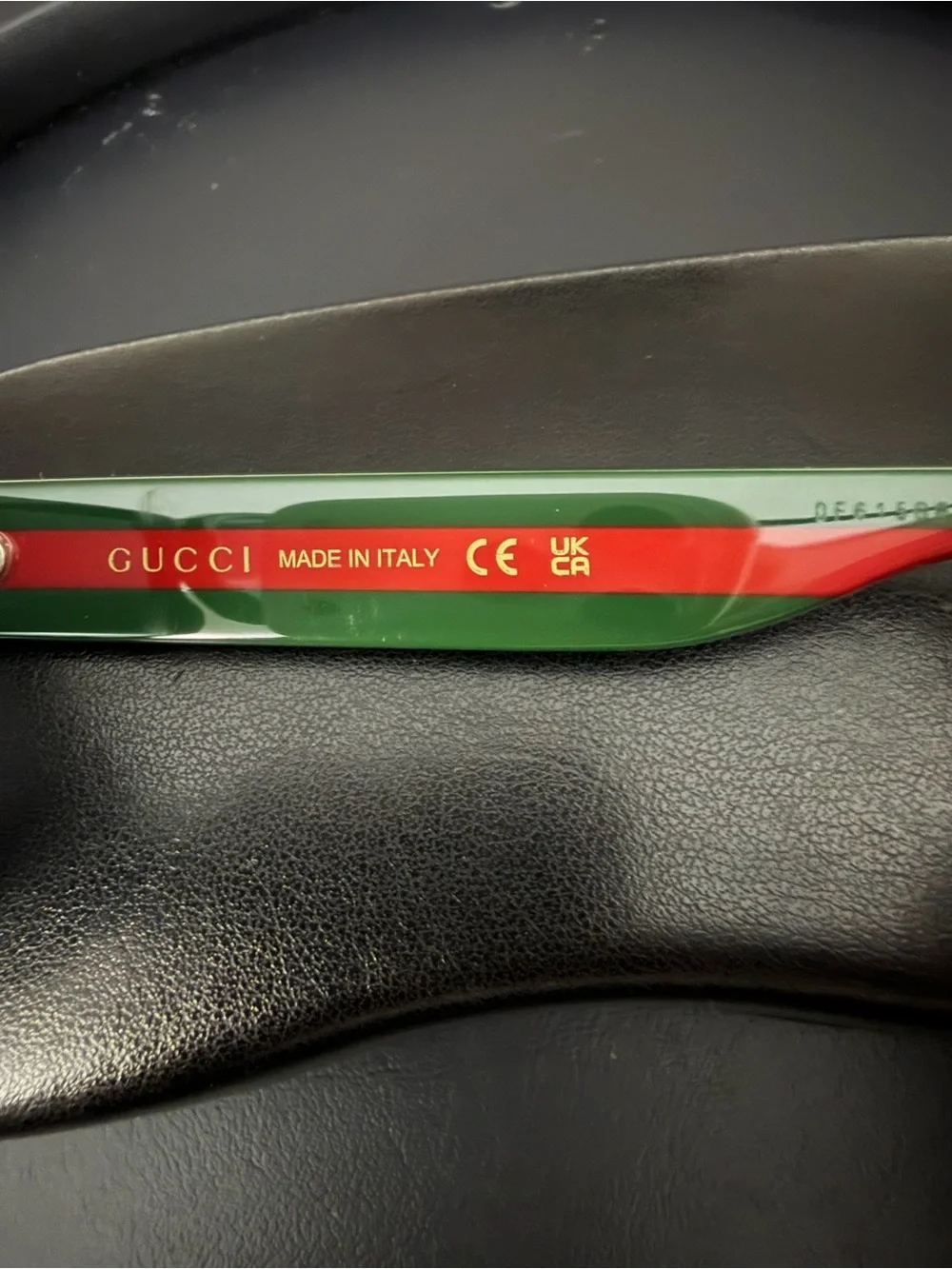 Gucci Green and Red Logo-Striped Sunglasses